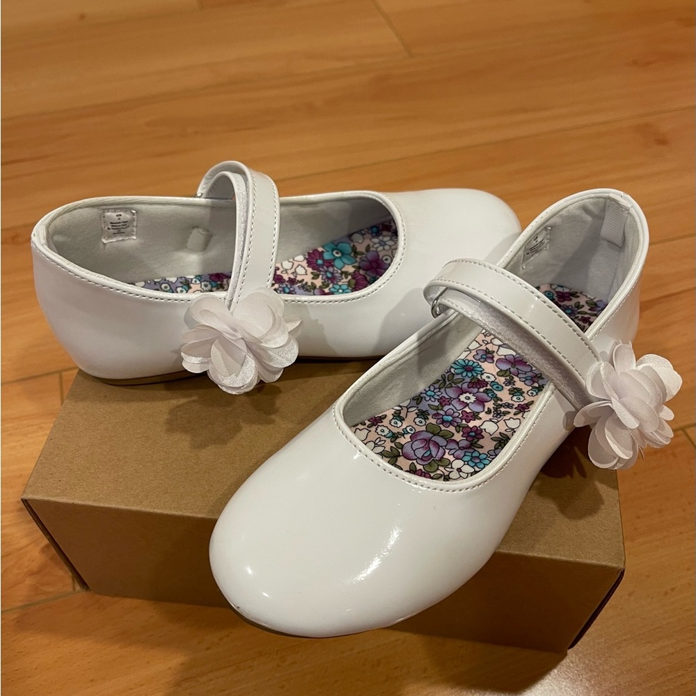 White Kids Mary Jane Shoes